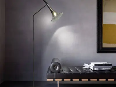 Elegant Trumpet-Shaped Floor Lamp 3D Model 3D model