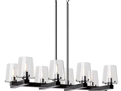 8 Light Kitchen Island Linear Pendant 3D model