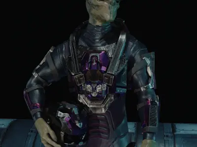 ALIEN with armor Low-poly 3D model