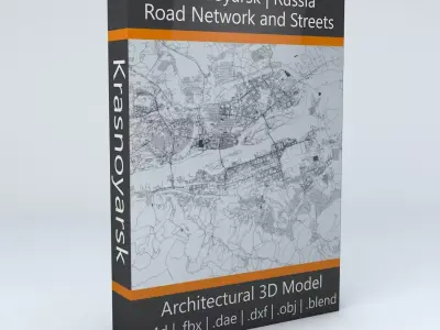 Krasnoyarsk Road Network and Streets 3D model