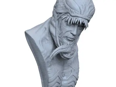  venom bust fan art 3D print model