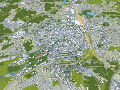 Leuven City Belgium Low-poly 3D model