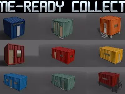 PBR Container House BA 3D Model Pack