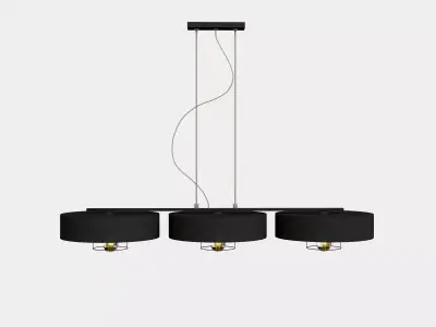 Chandelier with three lamps hanging from it 3D model