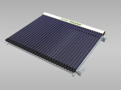 30 Tube Solar Water Heater Low-poly 3D model