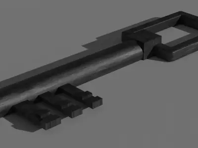 Old Key - Rusty Iron Material 3 Low-poly 3D model