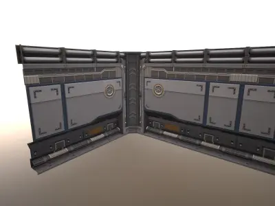 Sci-Fi Wall Low-poly 3D model purchase