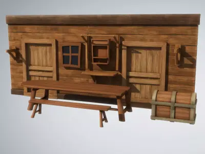Stylized Wooden Prop Model 3D model