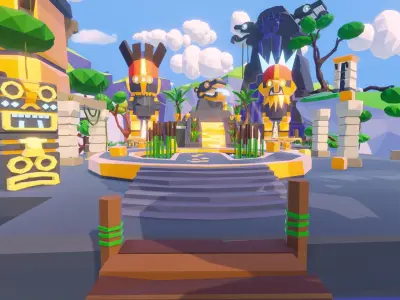 Low Poly Aztec Jungle - URP Refreshed Low-poly 3D model