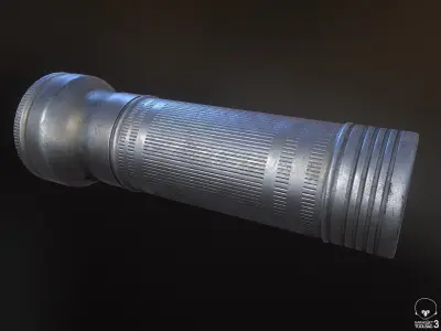 Soviet Flashlight Low-poly 3D model