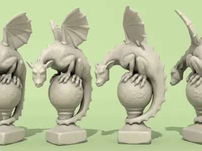 Dragon Statuette A 3D print model