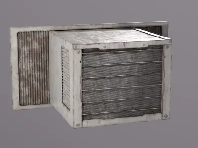 Window AC Unit Low-poly 3D model