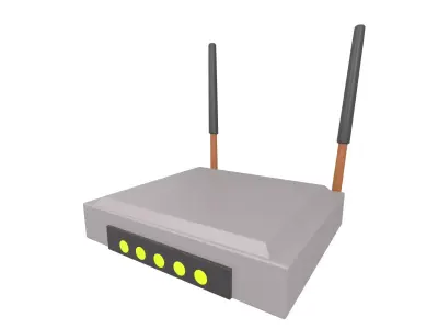 Cartoon Wifi Router v3 002 Low-poly 3D model