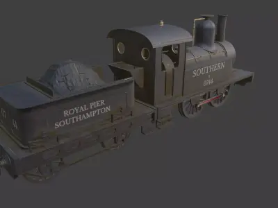 Old victorian steam locomotive 3D model