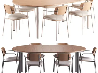 Maureen Chair and Montuiri Extendable Table 2017 3D model