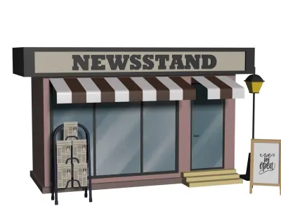 building cartoon  Low-poly 3D model