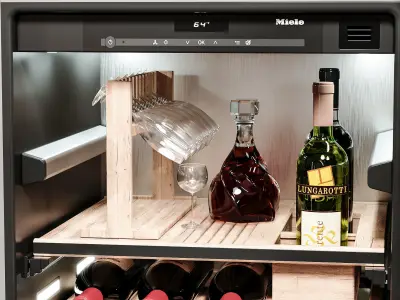 Miele-wine-units wine cooler with bottles in it 3D model
