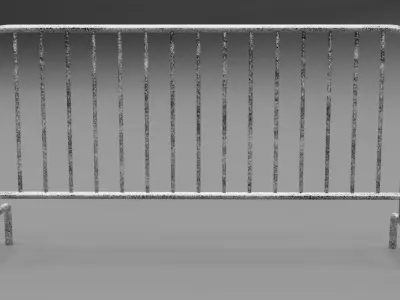 Collection of road barriers - barricade Low-poly 3D model