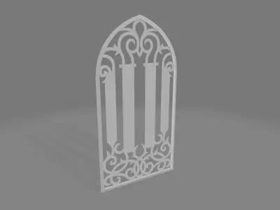 IronDoor ornate gate Low-poly 3D model