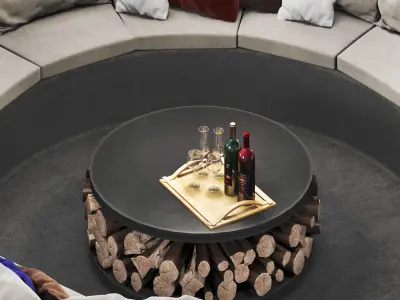 Curved sofa-outdoor 3D model