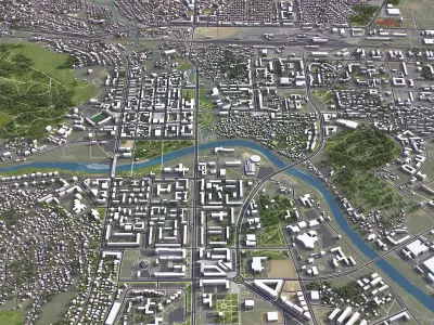 Podgorica - 3D City Model Low-poly 3D model