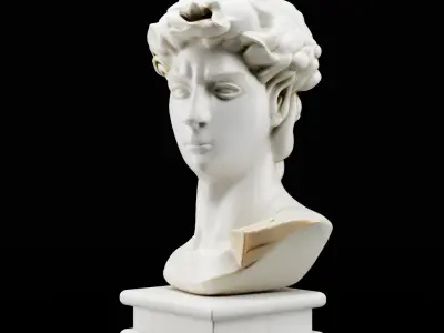 Greco-Roman Male Statue Bust 3D model