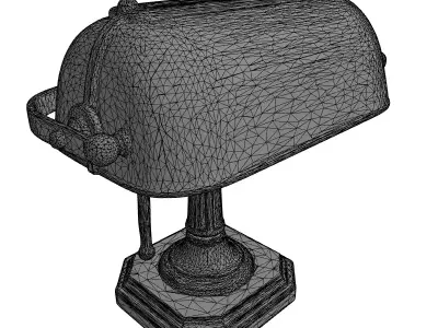 Classic Bankers Lamp Green Brass Low-poly 3D model