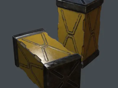 Scifi Industrial Crate Low-poly 3D model