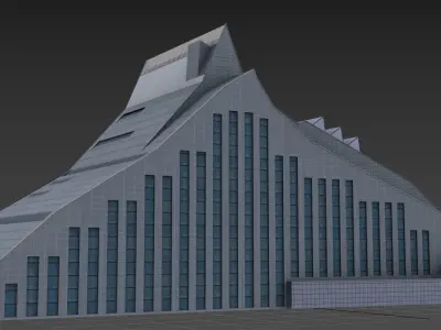 Nacionala Biblioteka - Latvian National Library in Riga Low-poly 3D model