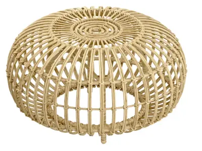 Pouf Beige rotin OTTOMAN de Sika Design 3D model