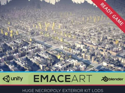 Cemetery Graveyard Exterior Big Ready Map LODs Low-poly Low-poly 3D model