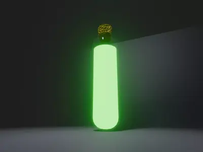potion with glowing liquid Free low-poly 3D model