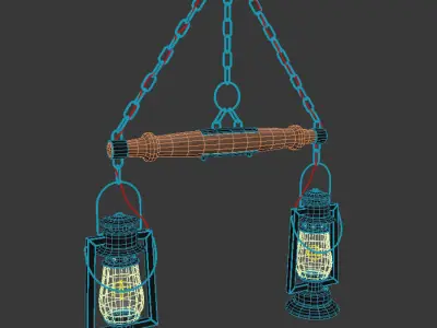 Pioneer Series 2 Light Chandelier 3D model