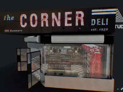 Corner Store Low-poly 3D model