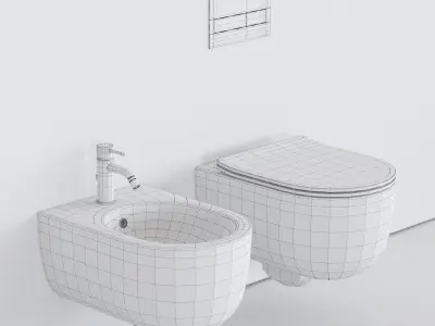 Olympia Ceramica Milady Wall-Hung WC Low-poly 3D model