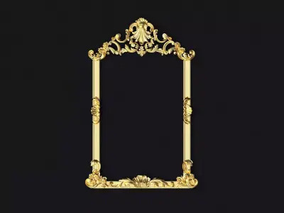 mirror gold ornate frame 3D model
