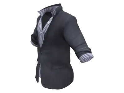 Mens Jacket With Shirt Rolled Up Sleeves Low-poly 3D model