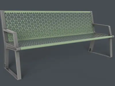 Metal Modern Bench 10 PBR Game Ready Low-poly 3D model