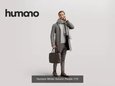 Humano 5-Pack - WINTER  AUTUMN PEOPLE - 5x 3D models B