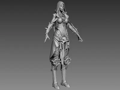 Fantasy Female Character 2 A-pose 3D model