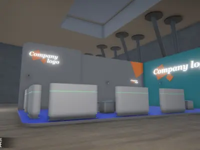 Exhibition stands - conference Low-poly 3D model