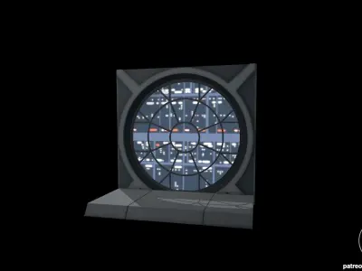 Star Wars Cloud City Gantry Window Diorama for action figures 3D print model