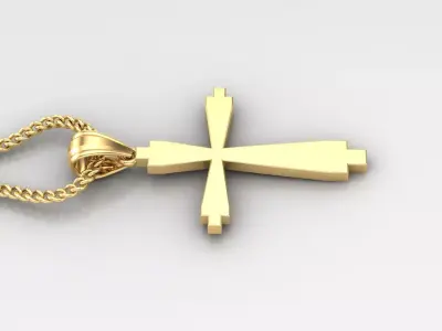 Light Gold 18K Cross Pendant 1CP001 3D print model