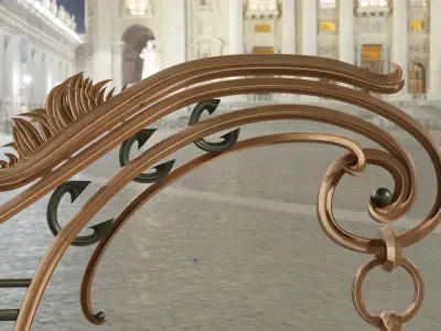 Wrought street lamp retro iron work 3D model