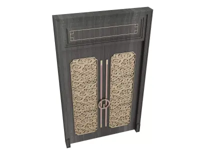 double door Low-poly 3D model