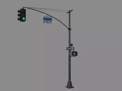 LowPoly Traffic light Low-poly 3D model