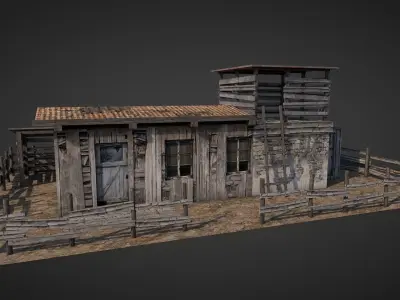 Anatolian Village Shack 5 Low-poly 3D model
