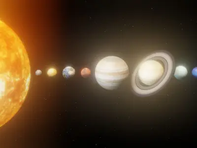 Photorealistic Solar System Pluto Included  8k Textures 3D Model Low-poly 3D model