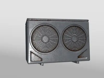 Seasoned Wall-Mounted Air Conditioner Unit Low-poly 3D model