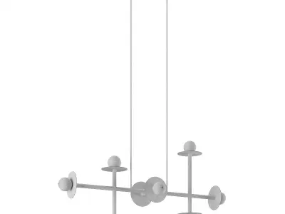 Light Metal Dimmable Sputnik Chandelier 3D model